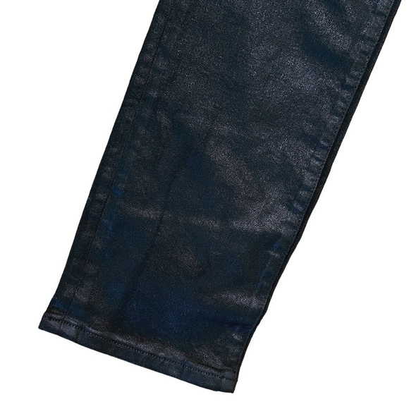 GOOD AMERICAN Good Classic Coated Denim Jeans Size 28 in Black - Picture 9 of 16